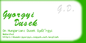 gyorgyi dusek business card